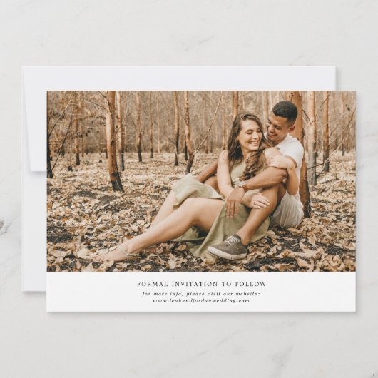 写真の書道結婚式の日付カードを保存 セーブザデート (裏面)