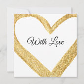 写真の最初の日付カップルの愛結婚人カード サンキューカード (裏面)