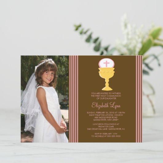 写真の最初聖餐の招待状の聖餐杯 招待状 (スタンド正面)