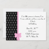 写真の最初誕生日のパーティの招待状のピンク 招待状 (裏面)