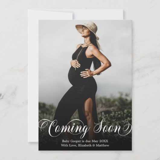 写真の来妊娠告知カード 招待状 (正面)