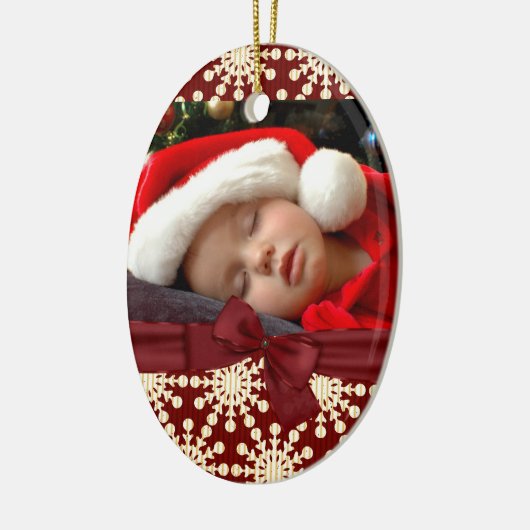 写真の楕円形のオーナメント セラミックオーナメント (左)