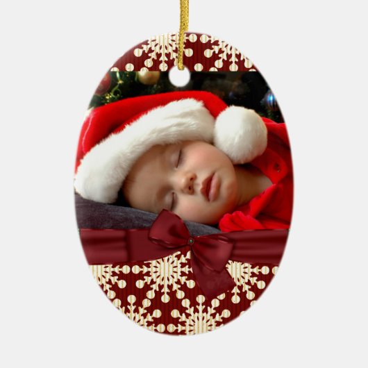 写真の楕円形のオーナメント セラミックオーナメント (正面)