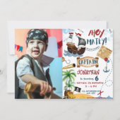 写真の海賊誕生日パーティー 招待状 (正面)