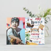 写真の海賊誕生日パーティー 招待状 (スタンド正面)