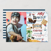 写真の海賊誕生日パーティー 招待状 (正面/裏面)