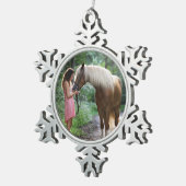 写真の準備完了 スノーフレークピューターオーナメント (右)