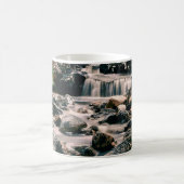 写真の滝の石+あなたのアイディア コーヒーマグカップ (中央)