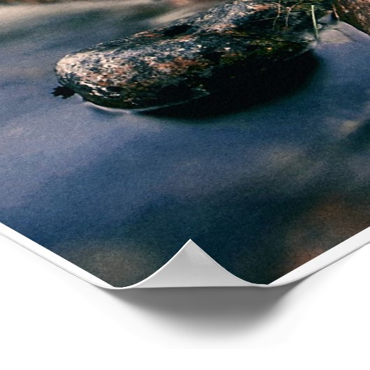 写真の滝の石+あなたのアイディア ポスター (角)