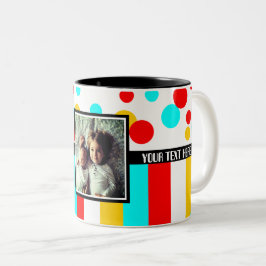 写真の点は縞で飾り、 ツートーンマグカップ