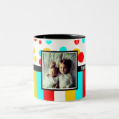 写真の点は縞で飾り、 ツートーンマグカップ (中央)