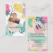 写真の熱帯形状パステルシック写真 名刺 (正面/裏面)