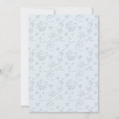 写真の生誕モダン生発表青 案内状 (裏面)