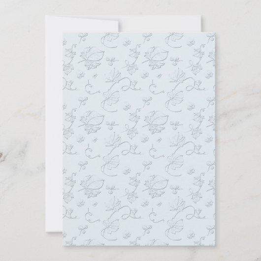 写真の生誕モダン生発表青 案内状 (裏面)