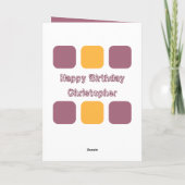 写真の男性へ追加burgundy orange 21st誕生日 カード (裏面)