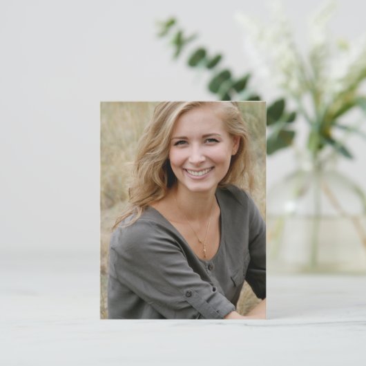 写真の画像の卒業日付Bohoを保存 ポストカード (スタンド正面)