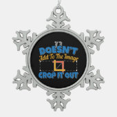 写真の画像編集 – Crop It Out引用文 スノーフレークピューターオーナメント (正面)