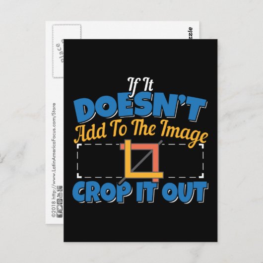 写真の画像編集 – Crop It Out引用文 ポストカード (正面/裏面)