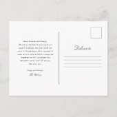 写真の発表が待ち遠結婚かった 案内ポストカード (裏面)