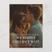 写真の発表が待ち遠結婚かった 案内ポストカード (正面)