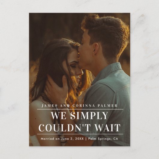 写真の発表が待ち遠結婚かった 案内ポストカード (正面)