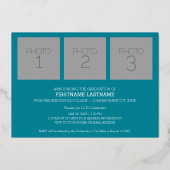 写真の発表とグラードパーティの招待状 箔招待状 (裏面)