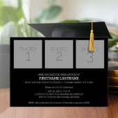 写真の発表と卒業パーティーの招待状 箔招待状