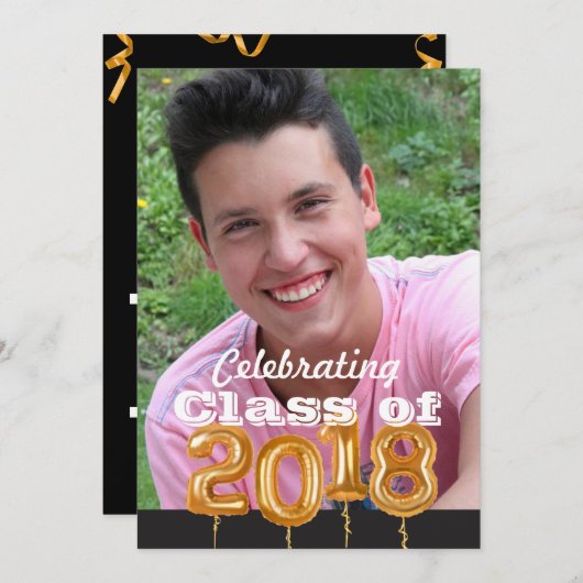 写真の発表の招待状の卒業のクラス 招待状 (正面/裏面)