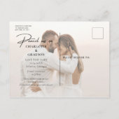写真の発表日を保存する私たち結婚を鉛筆 案内ポストカード (裏面)