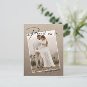 写真の発表日を保存する私たち結婚を鉛筆 案内ポストカード (スタンド正面)