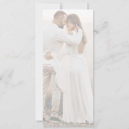 写真の発表日スタイリッシュを結婚保存 案内状 (裏面)