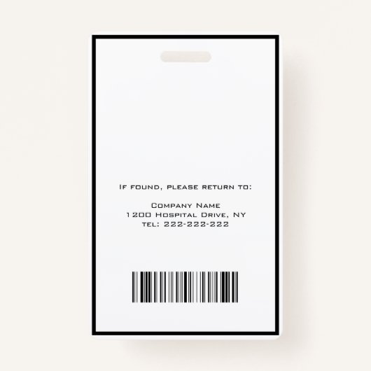 写真の登録ナース バッジ (裏面)