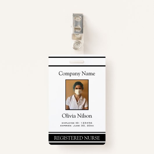 写真の登録ナース バッジ (正面クリップ)