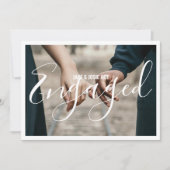 写真の白縁どい婚約した発表パーティー 案内状 (正面)