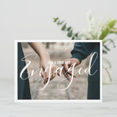 写真の白縁どい婚約した発表パーティー 案内状 (スタンド正面)