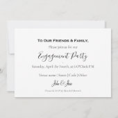 写真の白縁どい婚約した発表パーティー 案内状 (裏面)