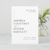 写真の白黒の結婚式日付を保存 招待状 (スタンド正面)