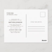 写真の確認モダン招待状 ポストカード (裏面)