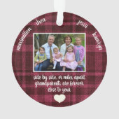 写真の祖父母あなたのハートプレイドクリスマスに近い オーナメント (裏面)
