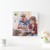 写真の祖父/誰でも壁時計 スクエア壁時計 (ホーム)