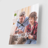 写真の祖父/誰でも壁時計 スクエア壁時計 (傾斜)