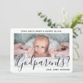 写真の神父母に贈る 現代的でエレガントな提案 招待状 (スタンド正面)