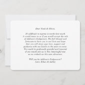 写真の神父母に贈る 現代的でエレガントな提案 招待状 (裏面)