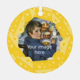 写真の穴フレーム付きチーズ メタルオーナメント