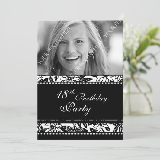 写真の第18バースデーパーティ招待状 招待状 (スタンド正面)