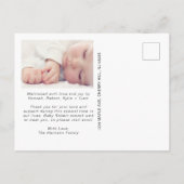 写真の紹介ベビー誕生 案内ポストカード (裏面)