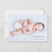 写真の紹介誕生統計新生児 サンキューカード (正面)