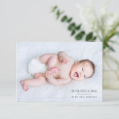 写真の紹介誕生統計新生児 サンキューカード (スタンド正面)