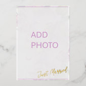 写真の結婚たった今結婚しました発表カードの追加 箔シーズンカード (正面)