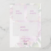 写真の結婚たった今結婚しました発表カードの追加 箔シーズンカード (裏面)